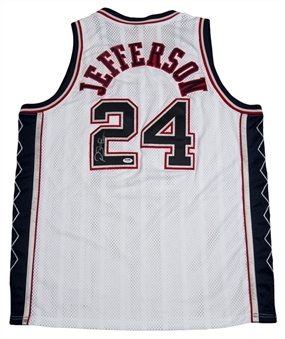 Richard Jefferson Game Used and Signed New Jersey Nets Home Jersey (PSA)